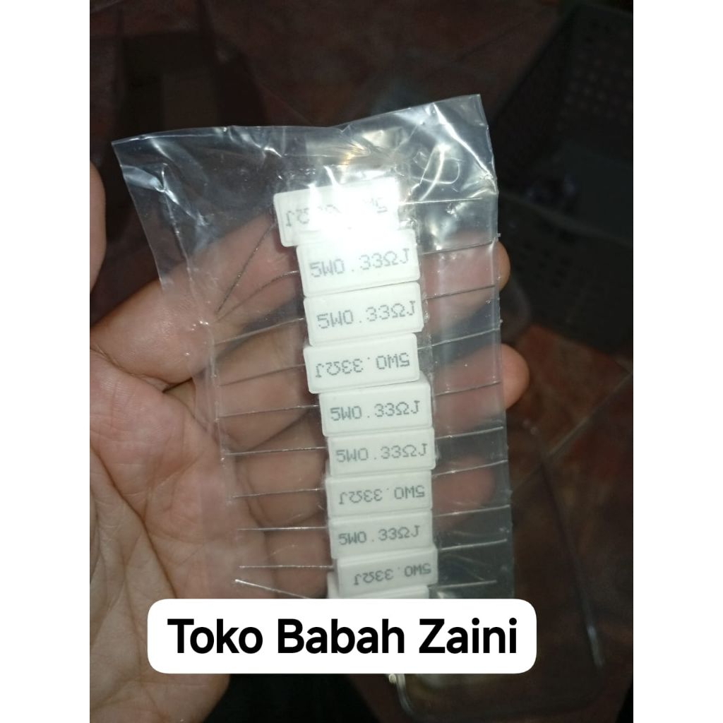 10 pcs resistor 5 watt 0,33 ohm R 5w R kapur 0.33