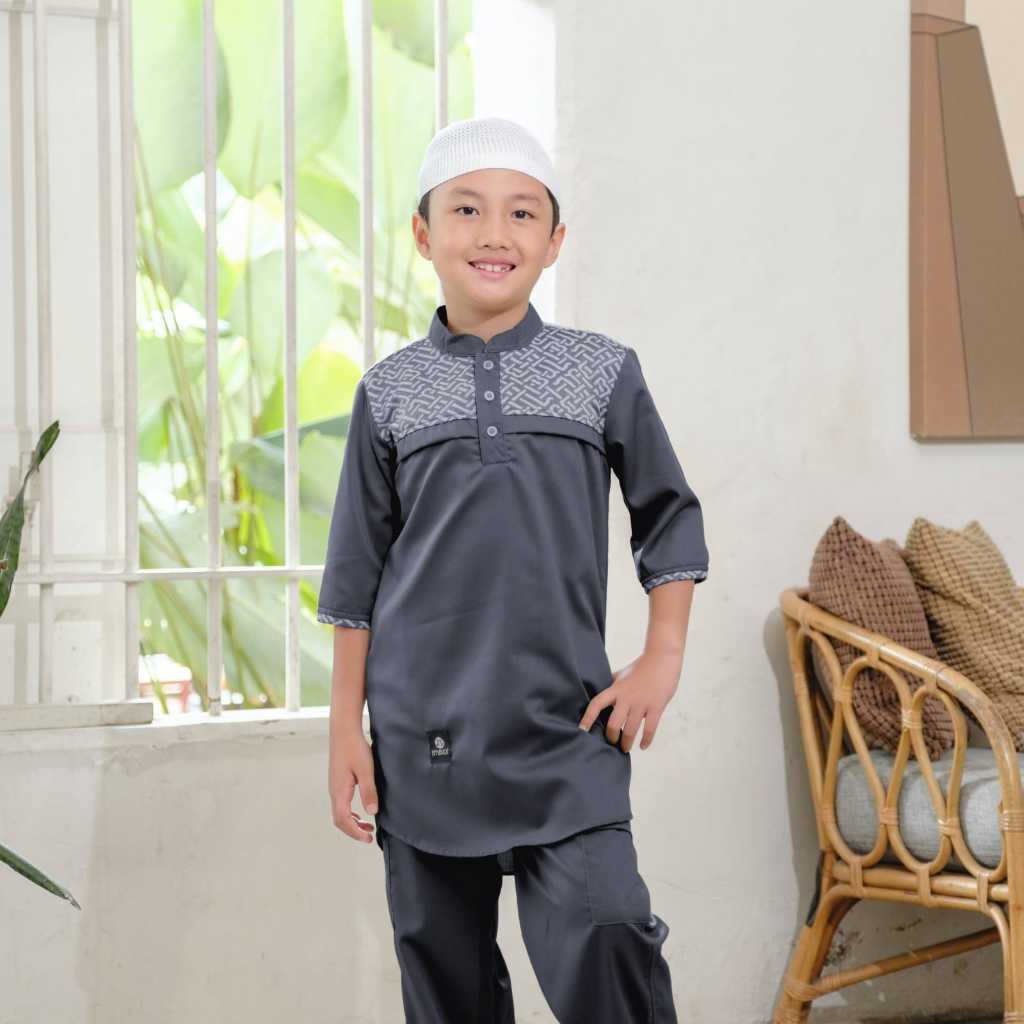 Applekidz Set Setelan Baju Muslim Koko Kurta Turki Anak Laki- laki Umur 2- 14 Tahun Aadil