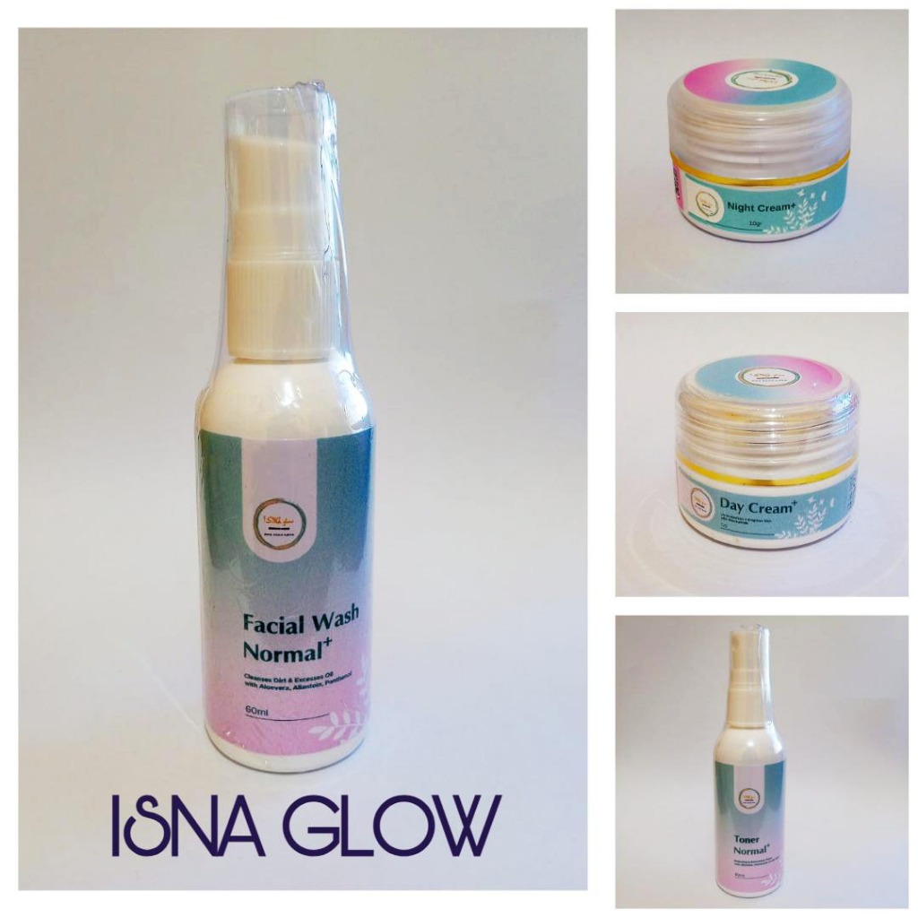 ISNA GLOW ECER MINI NORMAL - TONER / FACIALWASH / KRIM SIANG / KRIM MALAM 100% ORIGINAL