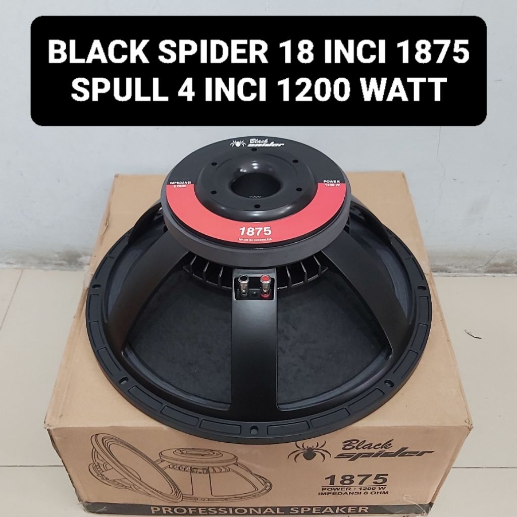 BLACKSPIDER 18 Inci 1875 Subwoofer Speaker Komponen Black Spider