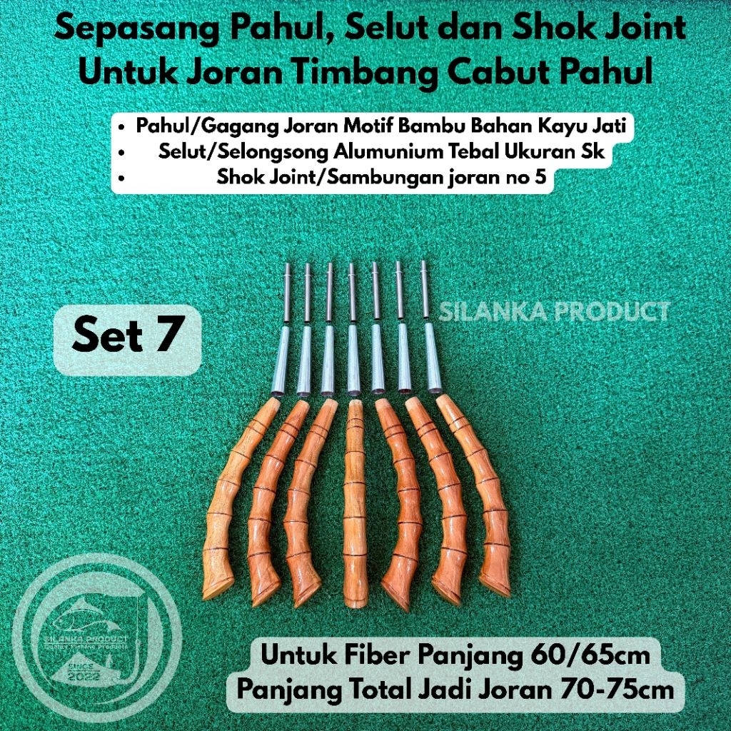 Sepasang Pahul, Selut dan Shok Joint Untuk Joran Timbang Cabut pahul untuk piber 70cm / joran Cabut 