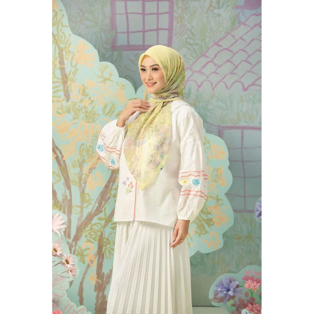 Nada Puspita X CottonInk Blus Putih Bordir