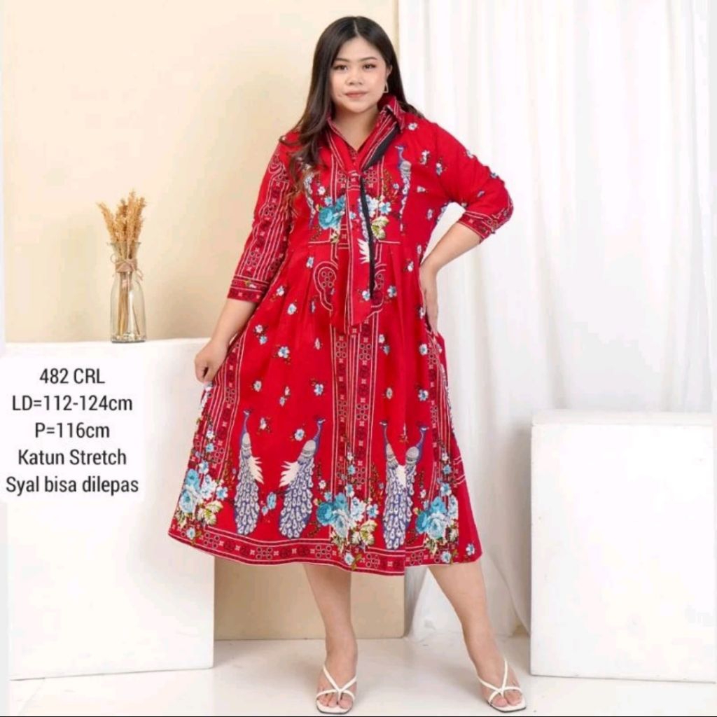 Dress Batik Premium Jumbo Stretch