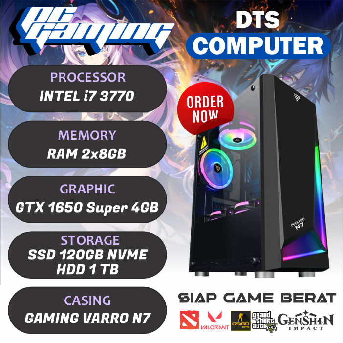 Pc Gaming Rakitan High i7 GTX 1650 Super | Best Gaming Editing