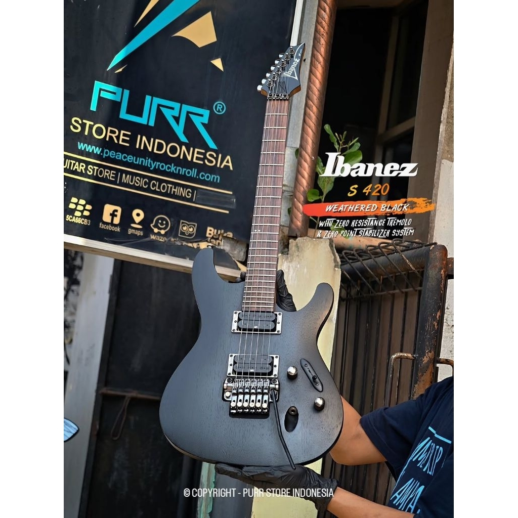 GITAR ELEKTRIK IBANEZ S420 WEATHERED BLACK - 100% ORIGINAL