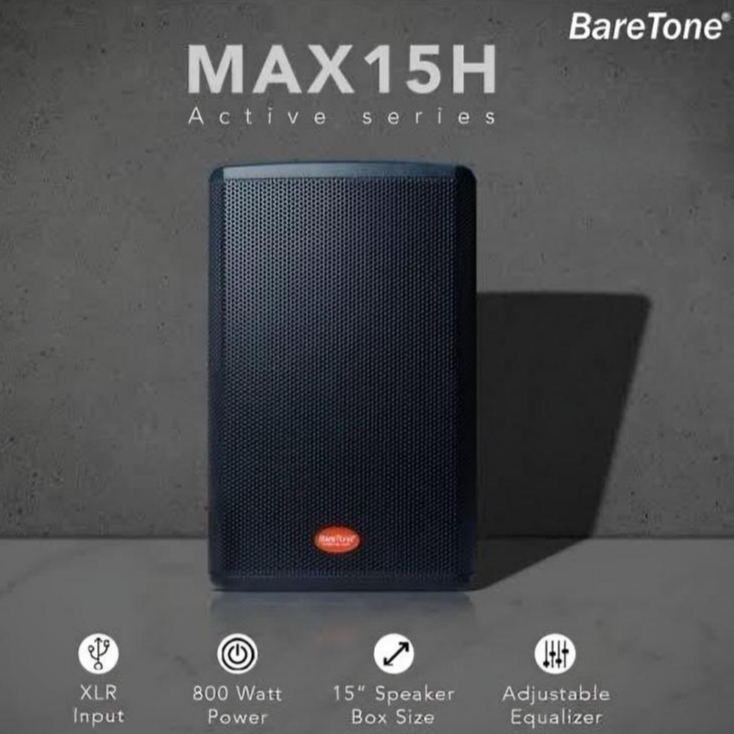 Speaker Aktif Portable Baretone 15 Inch MAX15H 800W/Speaker Karaoke Bluetooth Baretone 15" MAX 15 H