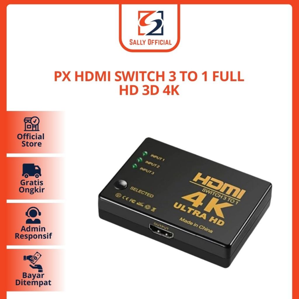 PX HDMI Switch 3 to 1 Full HD 3D 4K HDMI TV LED LCD