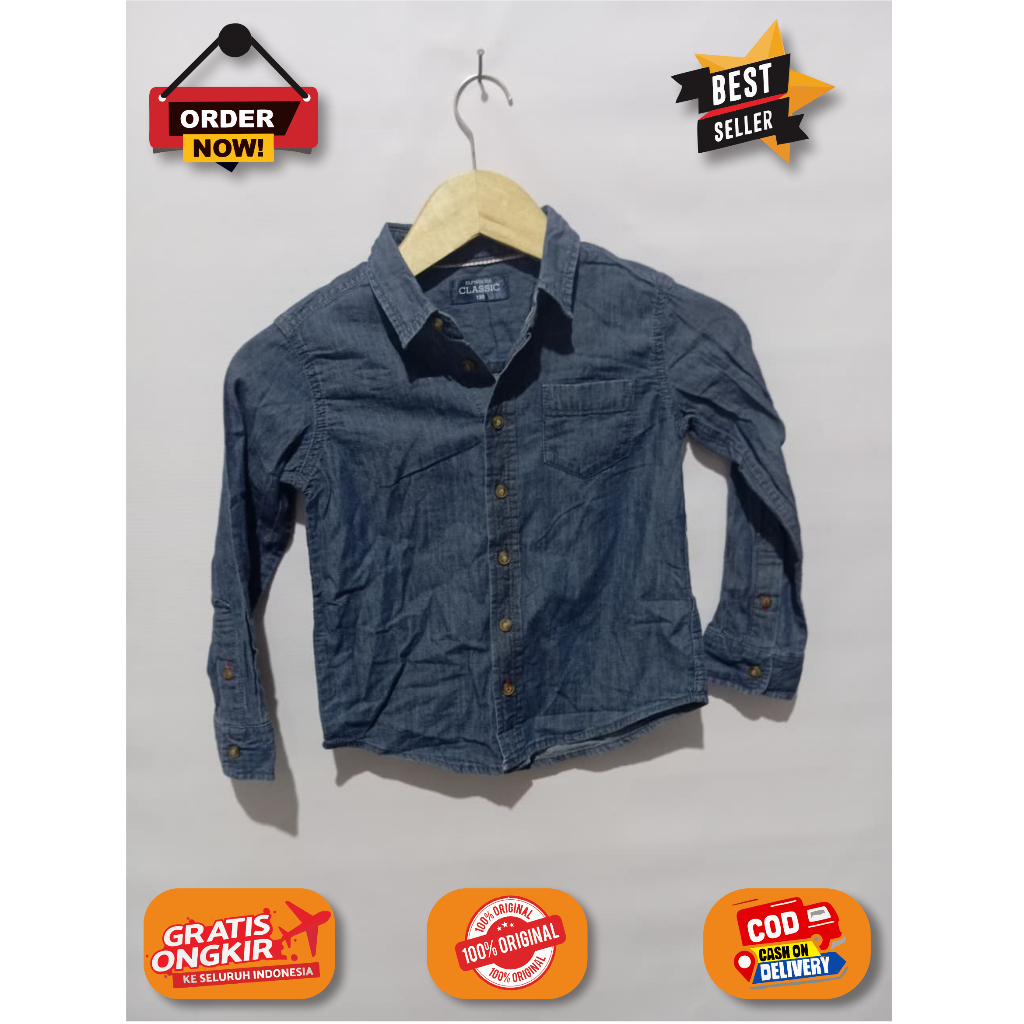 Pakaian Atasan wanita Mango Kids Baby Dark Blue Denim