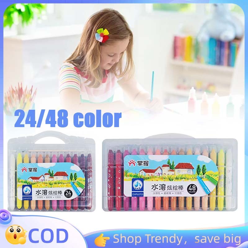 Graps Crayon Grabs Crayon Grasp Crayon 24/48 Mata Besar Silky Crayon Grasp