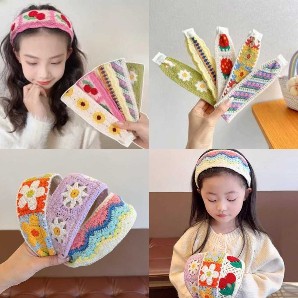 [KIDSWONDERLAND] Bando Bandana Rajut Lucu Anak Perempuan Motif