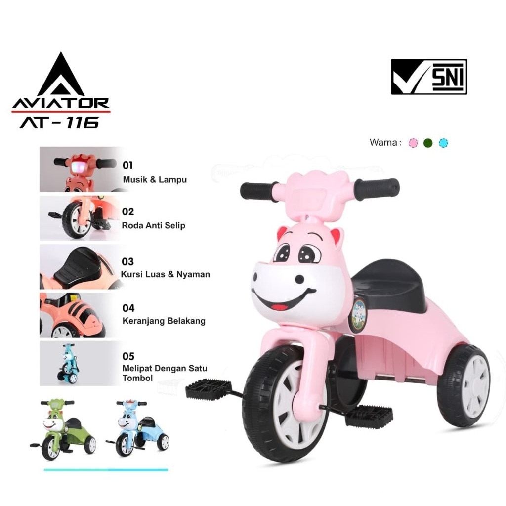 Sepeda Tricycle AT 116 Folding Frame Bisa Lipat Murah