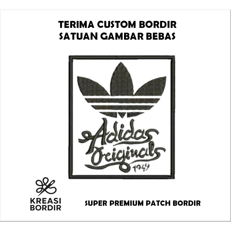 EMBLEM PATCH BORDIR LOGO ADIDAS KOTAK - Kreasibordir.id