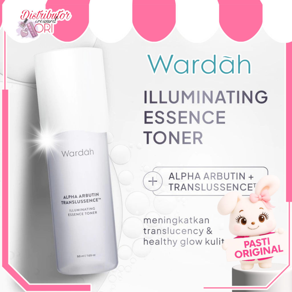 Wardah Alpha Arbutin Translussence Illuminating Essence Toner 50 ml | Distributor Cream Ori