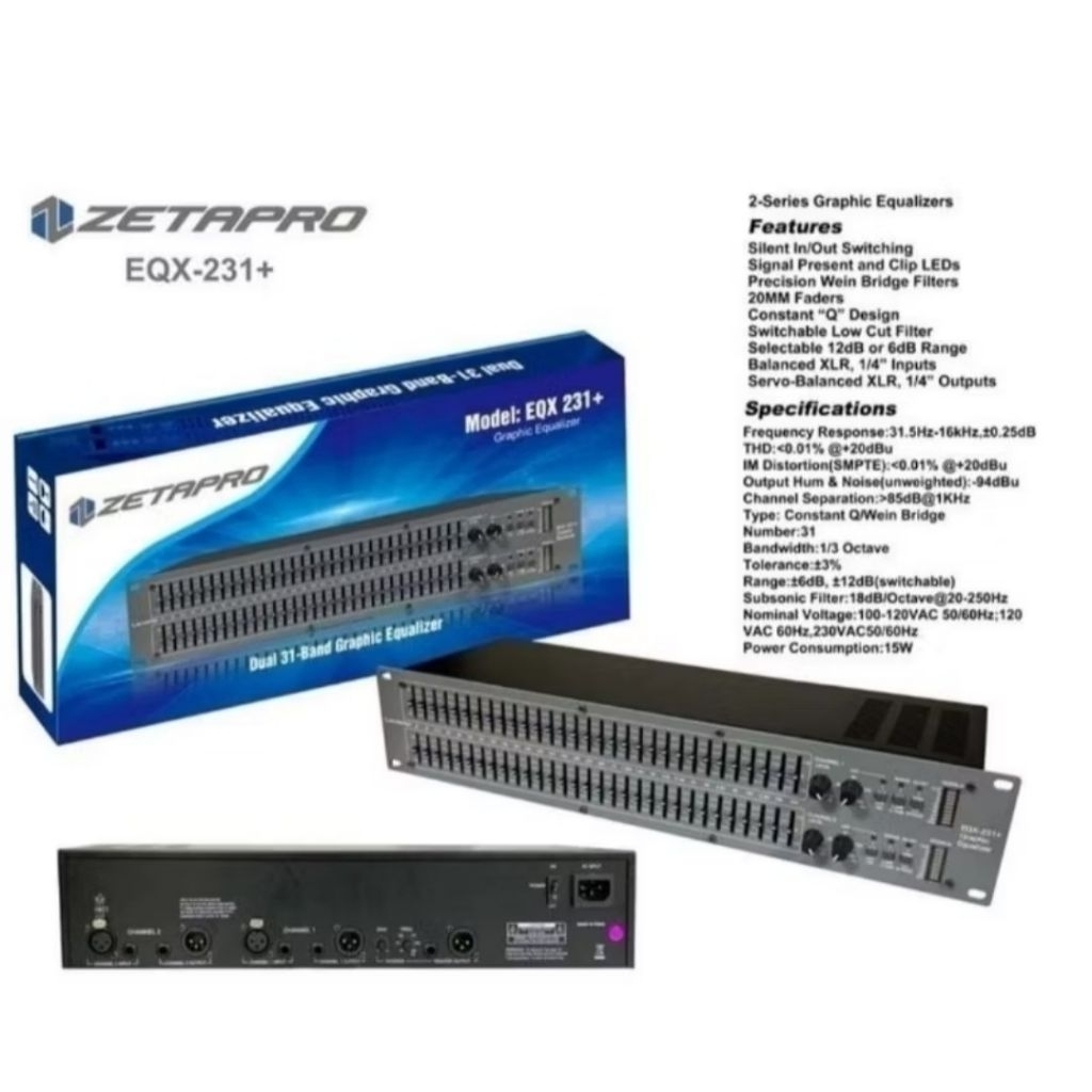 ZETAPRO EQX 231/ZETAPRO EQX 231 PLUS SUBWOOFER/EQUALIZER/EQUALISER ORIGINAL
