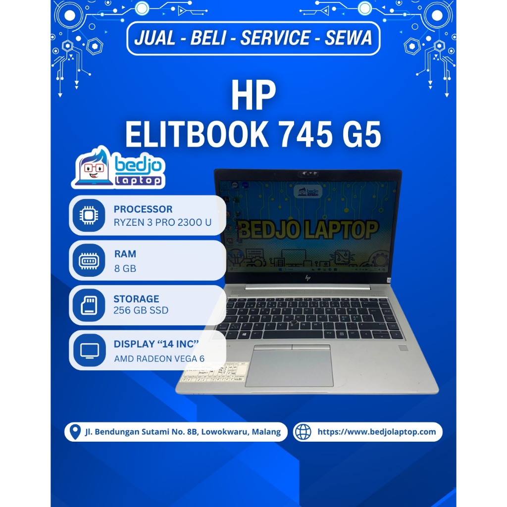 HP ELITBOOK 745 G5 TERJANGKAU Laptop Second Asus RYZEN 3 PRO, Laptop Asus Murah Bergarasi