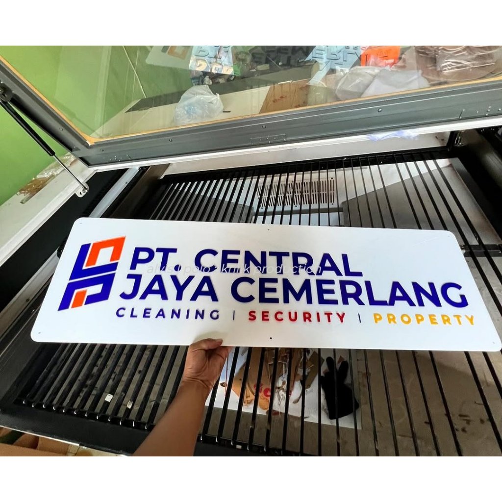 Papan Nama Perusahaan Akrilik Timbul Custom – Logo Kantor / PT / CV / Badan Usaha.