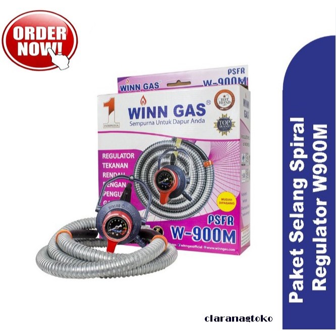 Paket Ekonomis Regulator + Selang 1,8M Winn Gas Premium W900M