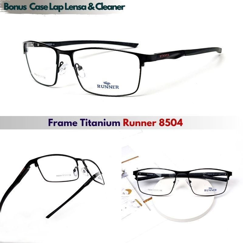 Kacamata Minus Pria - Kacamata Bluecromic Pria Sporty Minus Titanium Premium Full Frame Runner 8504