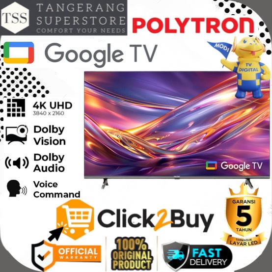 POLYTRON TV PLD50UG5959 50UG5059 SMART TV GOOGLE TV UHD 4K LED POLYTRON SMART GOOGLE TV 50INCH  POLY