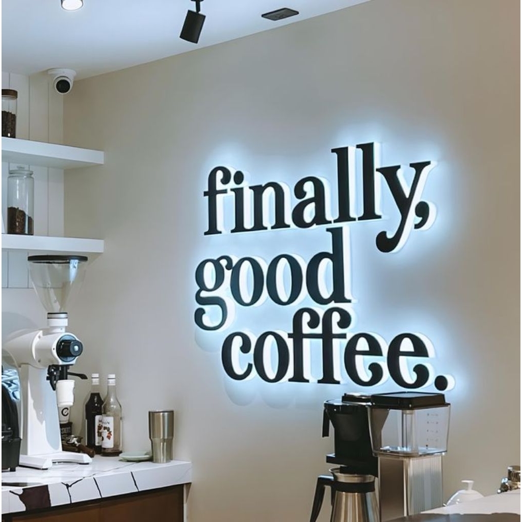 Huruf Timbul Akrilik Custom dengan Lampu LED