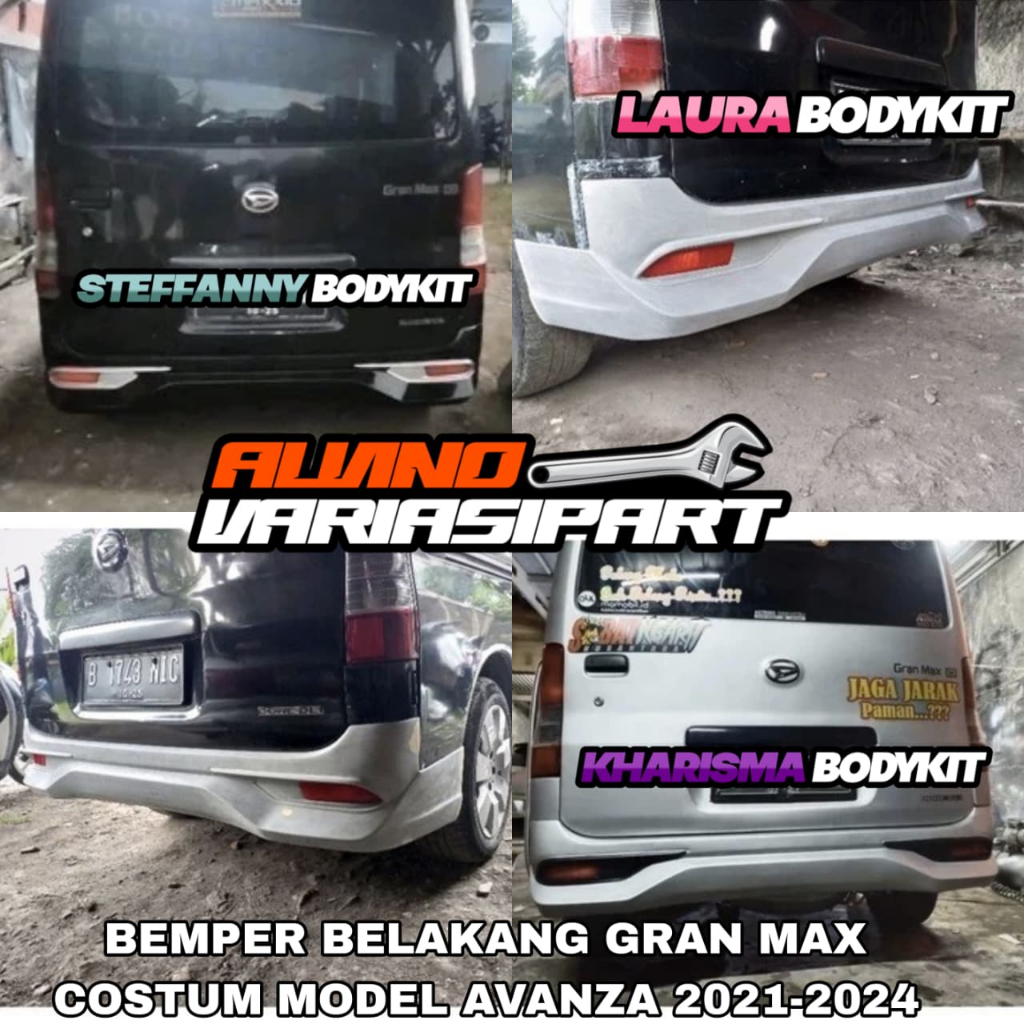 BUMPER BELAKANG GRAN MAX COSTUM MODEL AVANZA 2021-2024 bemper belakang grandmax model custom