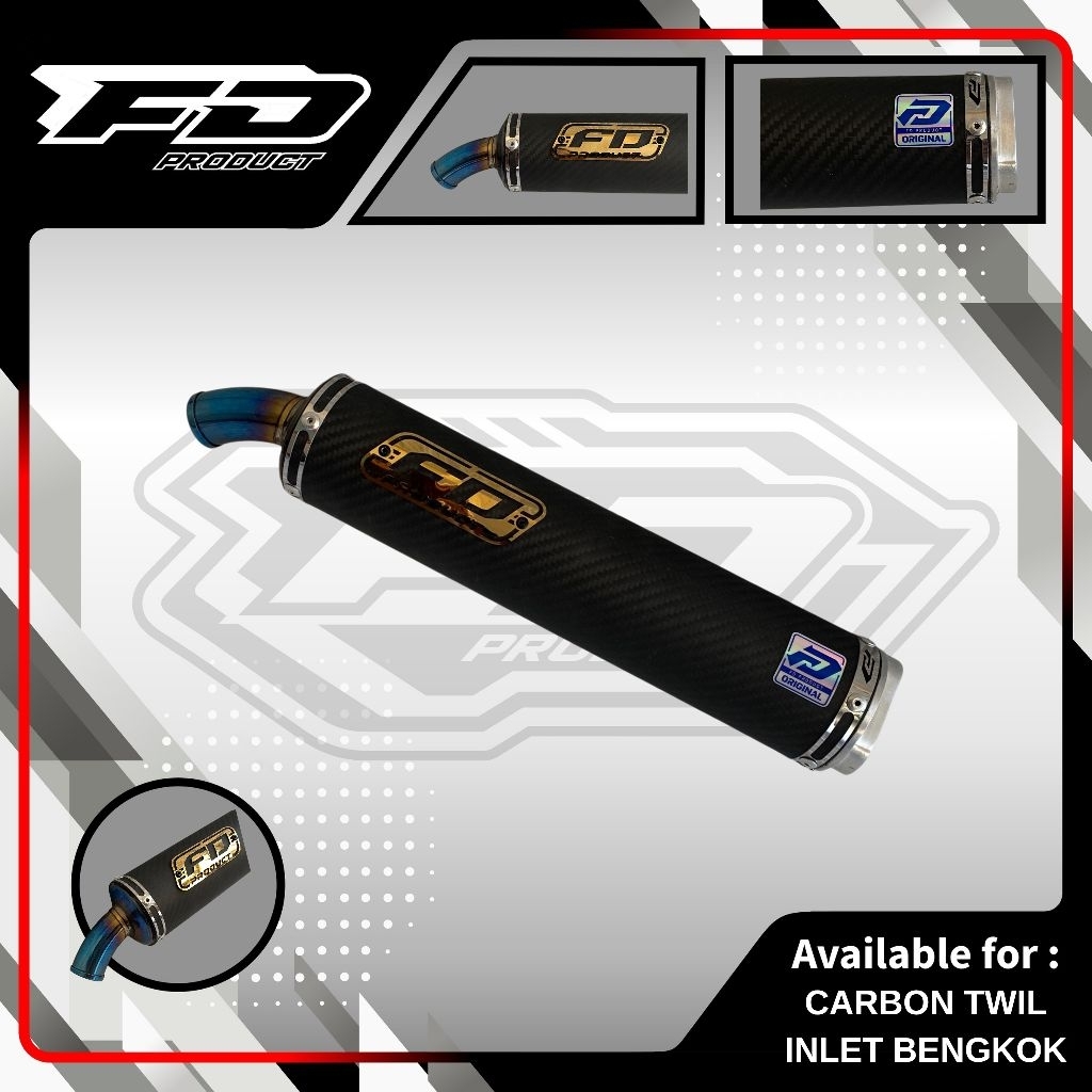 FD PRODUCT - Silencer knalpot Ninja R RR SS karbon Carbon JACQUARD CUBE glossy 3 FD Racing product P