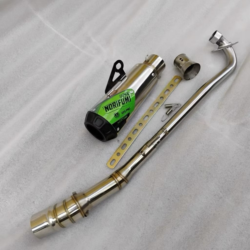 Knalpot norifumi gtx pro Hijau Fullset JUPITER SUPRA KHARISMA VEGA REVO SHOGUN BONUS BREKET DAN DB K