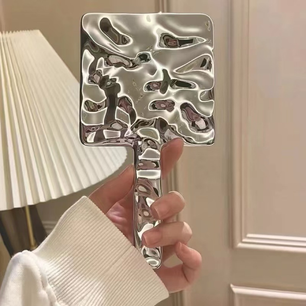 Hand Mirror/Cermin Make Up/Kaca Make Up Korea - Silver