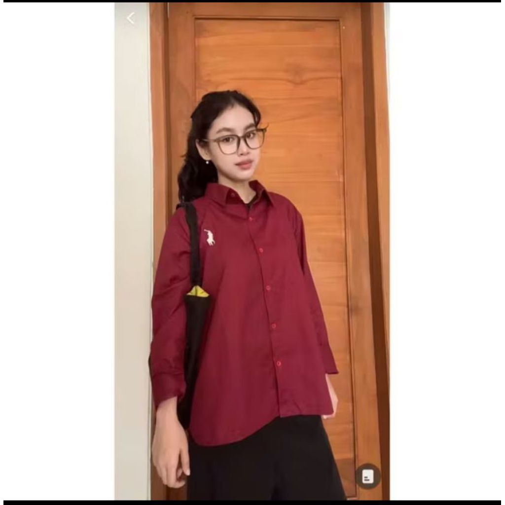 Kemeja Wanita Bordir Polo/Kemeja Katun Wanita Polo Murah
