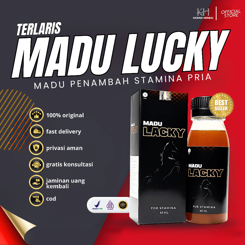 MADU LACKY - madu kuat pria tahan lama original 100% madu stamina pria tahan lama halal bpom