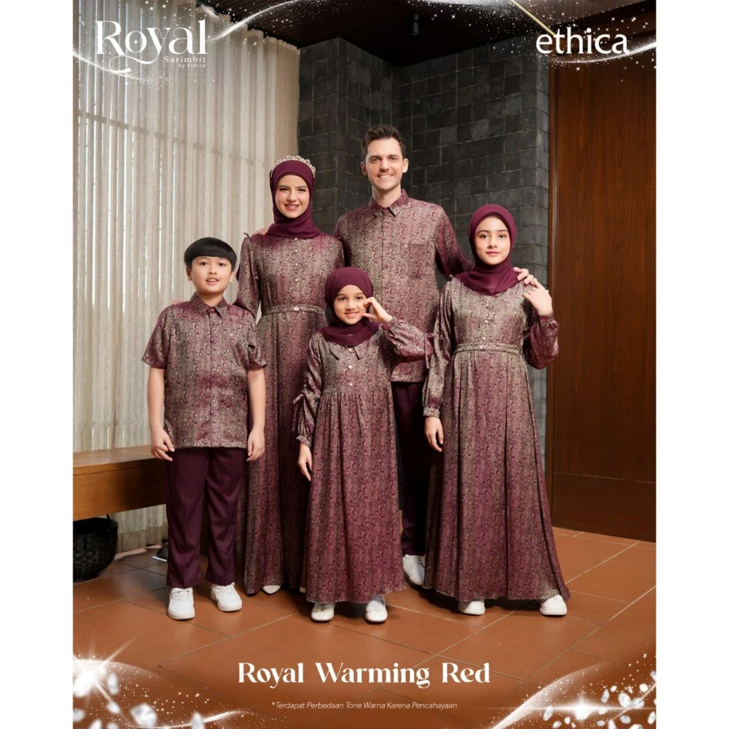 Baju Sarimbit Ethica Royal Warming Red / Sarimbit Ethica Royal Terbaru 2026 / Sarimbit Keluarga