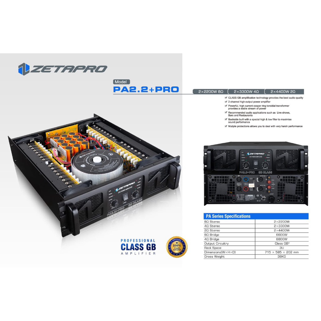 Power Zetapro PA2.2PRO clas GB 2.200watt PA2.2 pro