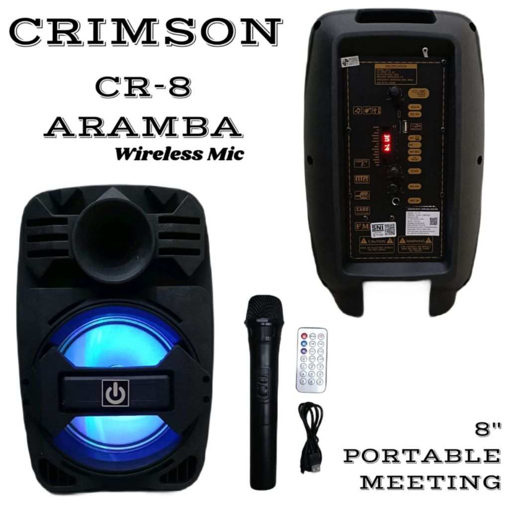 Speaker Portable 8 inch Crimson Aramba CR8 Original Crimson CR-8 Aramba Speaker Portable 8 inch / Sp