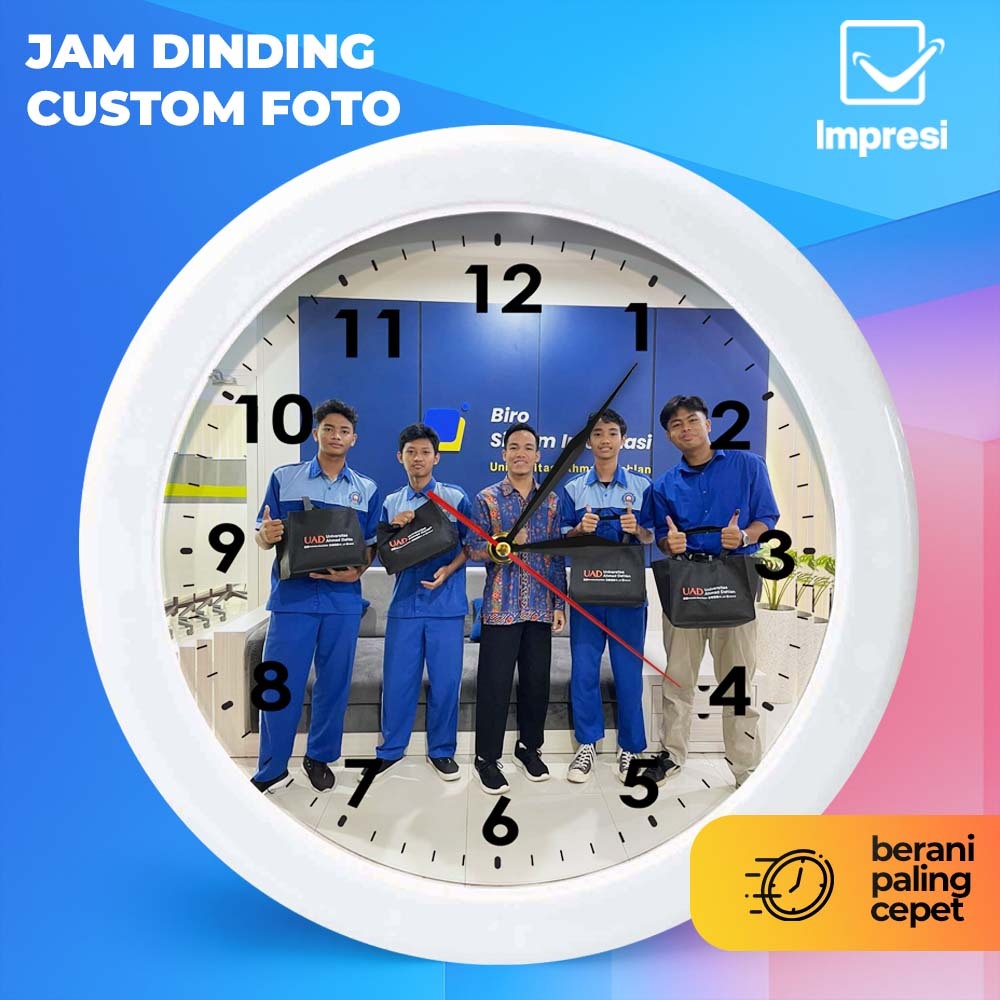 IMPRESI - Jam Dinding Custom Foto Berbagai Kebutuhan PKL, PPL, Wedding, Prewedding