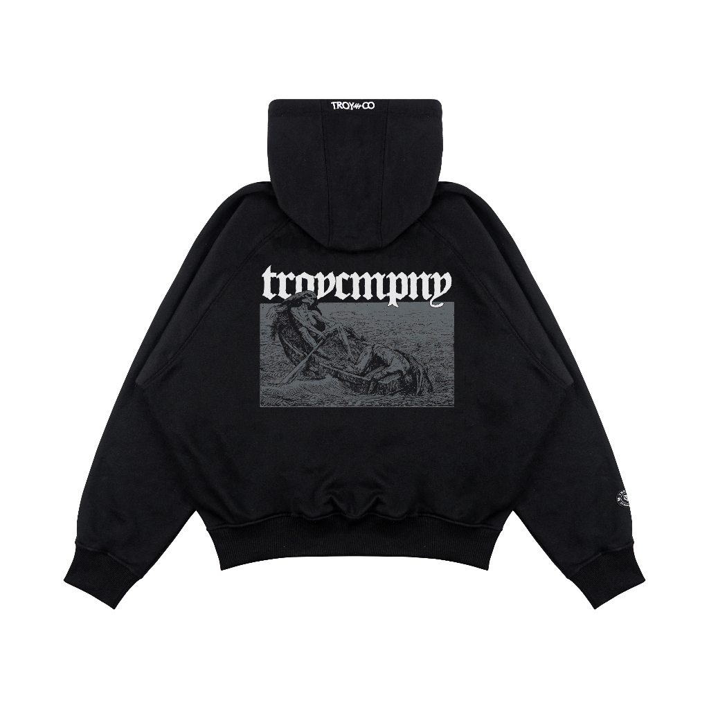 Troy Company Hoodie Boxy Raglan Black Poisonous - Hoodie Boxy Hitam BRH 3360