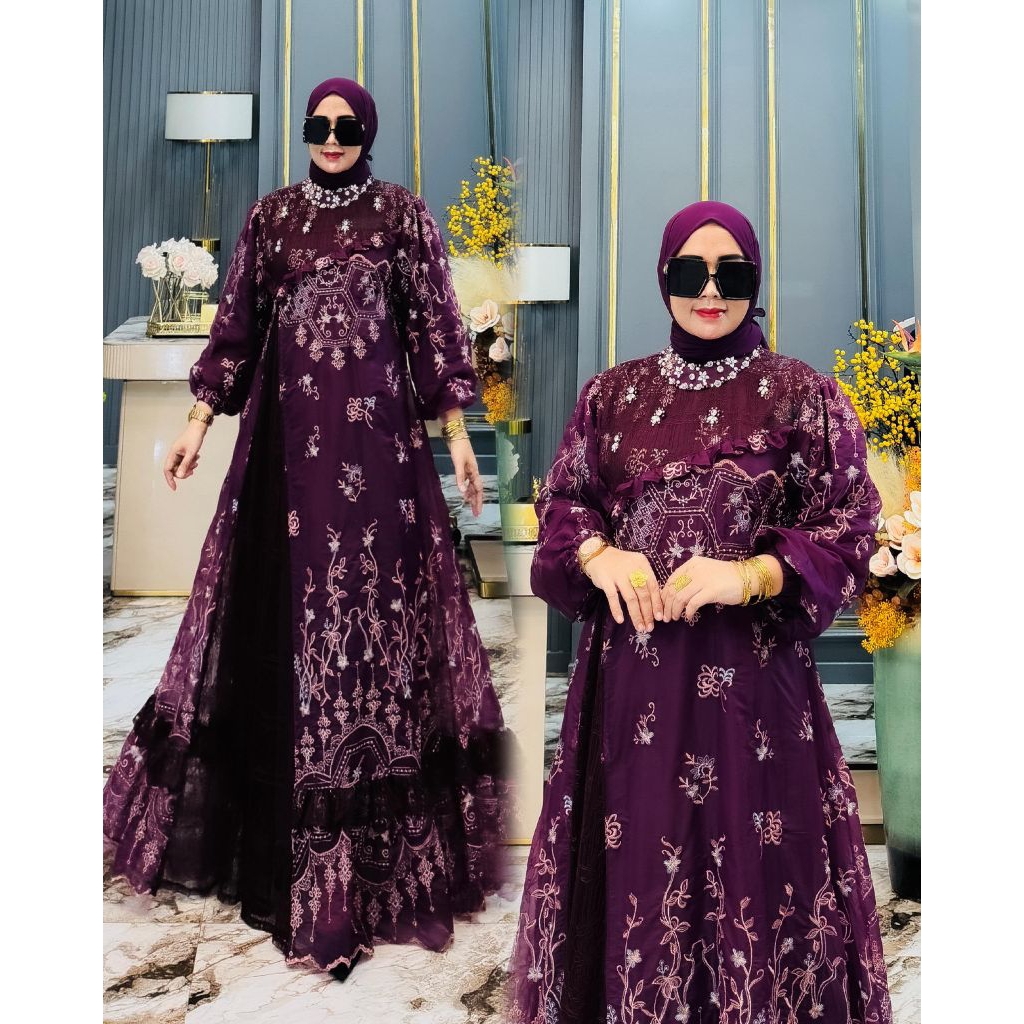 allena dress / eldeena  by Siti asopuroh set dengan hijab / MASAYU SET HIJAB DRESS Bilqis by asapuro