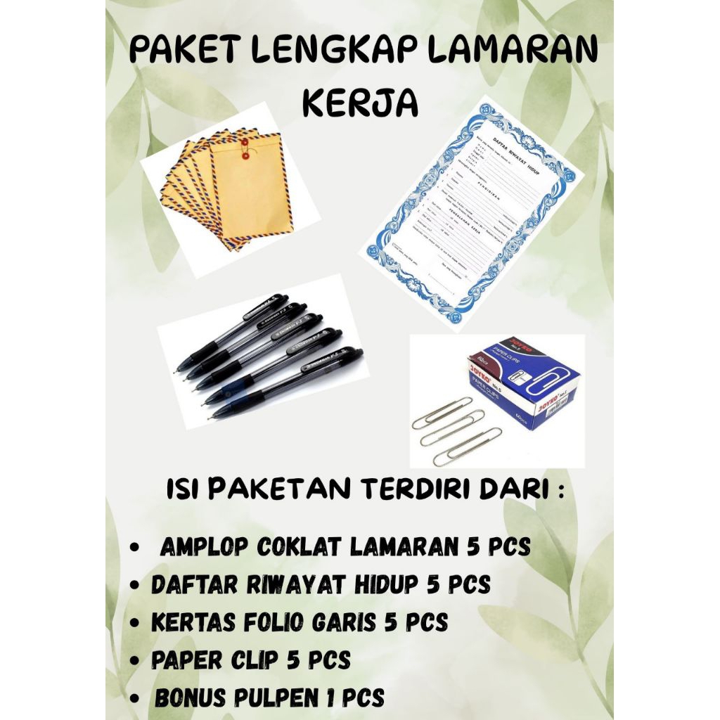 terlaris  paket lamaran kerja lengkap murah