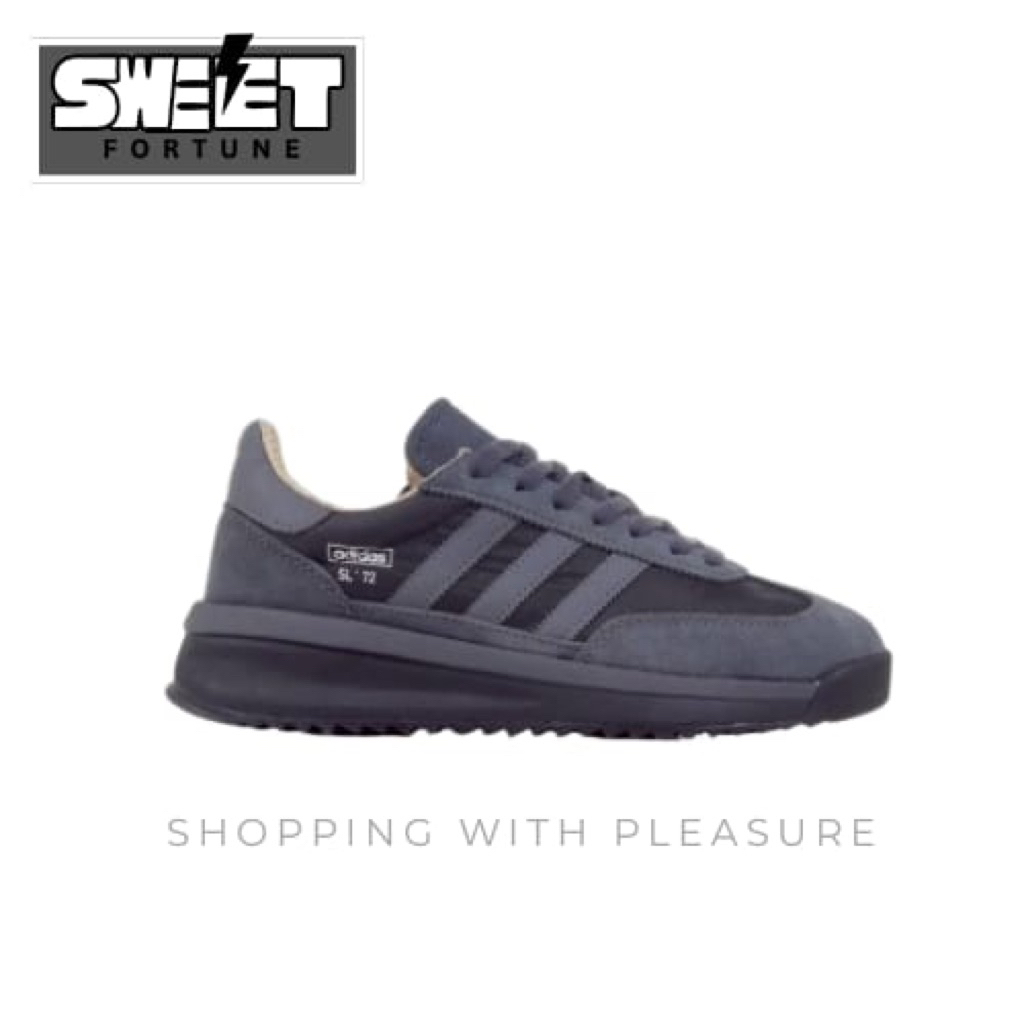(SWEETFORTUNE) Sepatu Sneakers Adidas SL 72 RTN Dark Grey Black