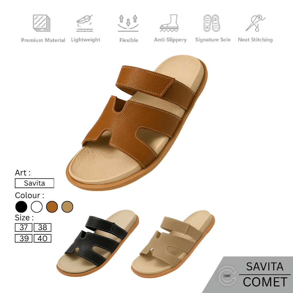Comet - Sandal Tali Wanita Selop Sandal Wanita Kekinian Model Terbaru SAVITA