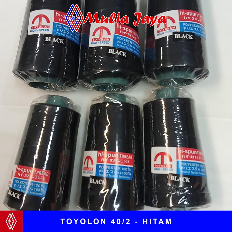 Benang Jahit Toyolon 40/2 Hitam / Benang Jahit Merk Toyolon / Benang Toyolon 40/2 / Toko Alat Jahit 