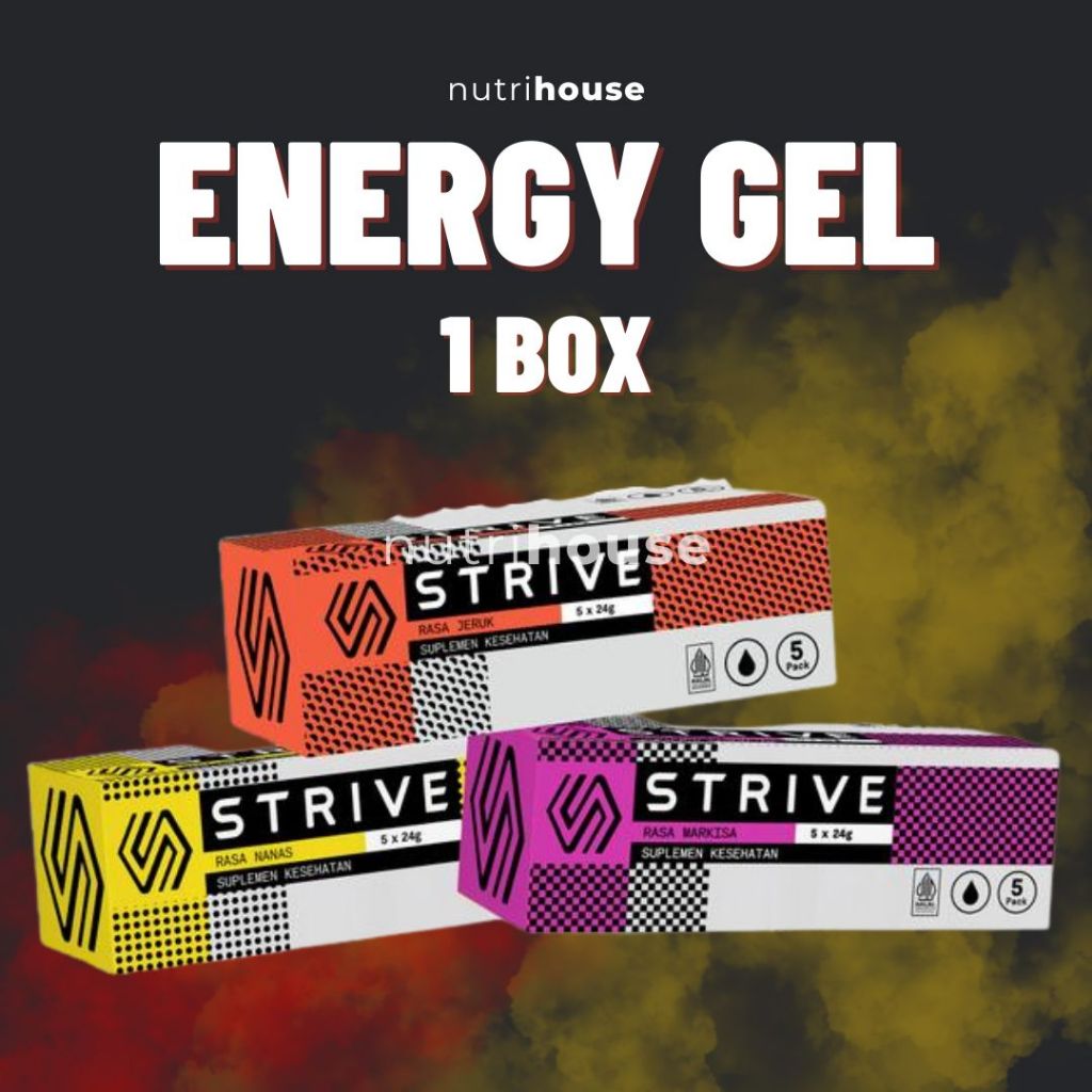 STRIVE Energy Gel 1 box isi 5 saset Gel Isotonic Energy Strive Medan Gel Pelari