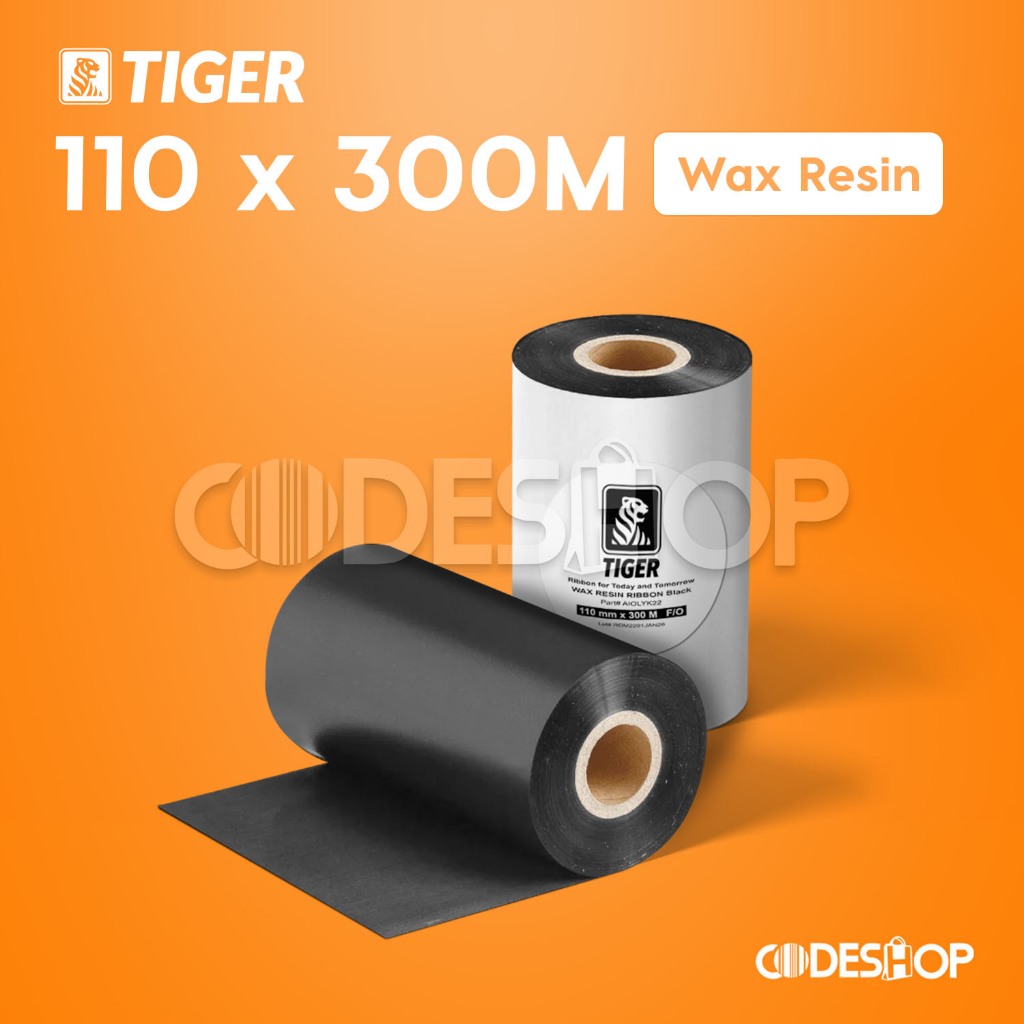 RIBBON WAX RESIN TINTA BARCODE 110 x 300 RIBBON WAX RESSIN 110x300