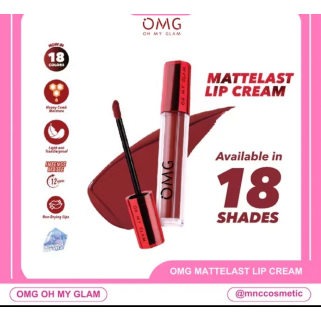 OMG OH MY GLAM Matte Kiss Lip Cream | Lipstik Matte OMG | LIP Cream Matte OMG