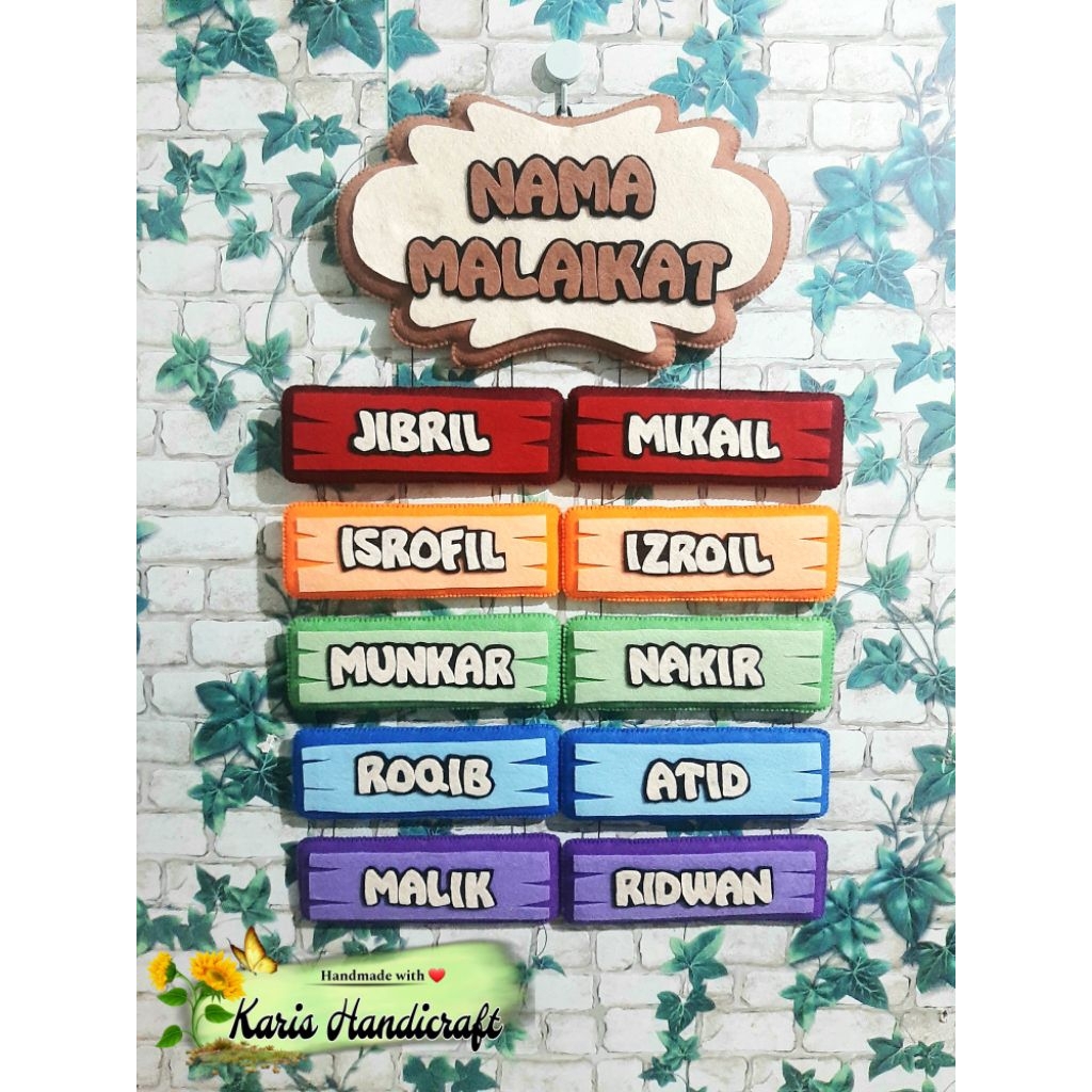 hiasan kelas nama nama malaikat