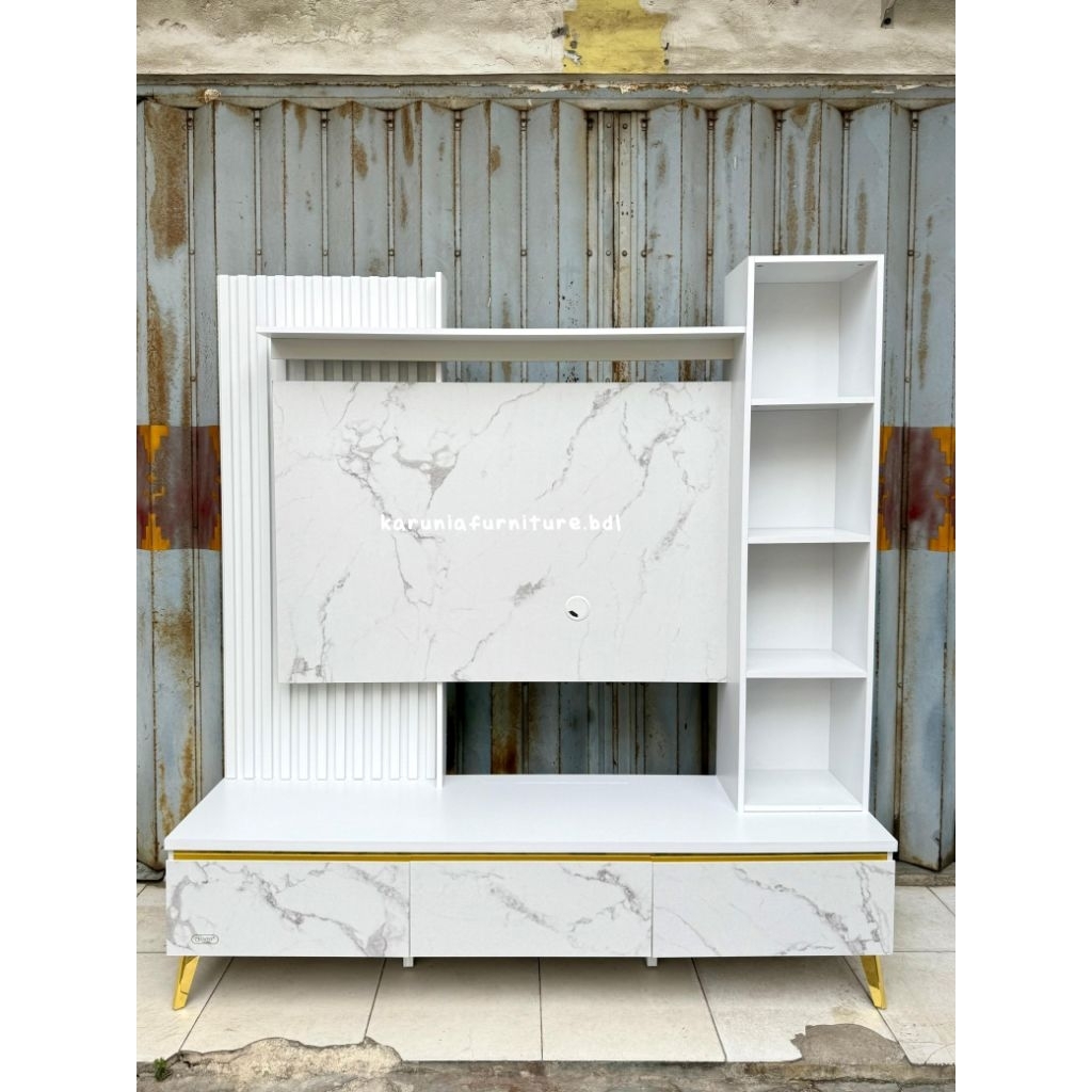 BACKDROP TV RIVERA | BUFET TV MINIMALIS | RAK TV KEKINIAN UKURAN BESAR