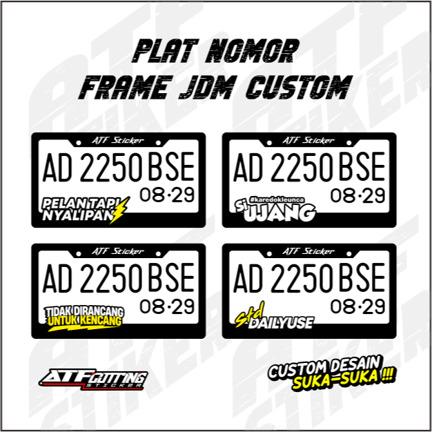 Frame & Plat Nomor Custom JDM Untuk Motor plat motor jdm plat akrilik plat variasi