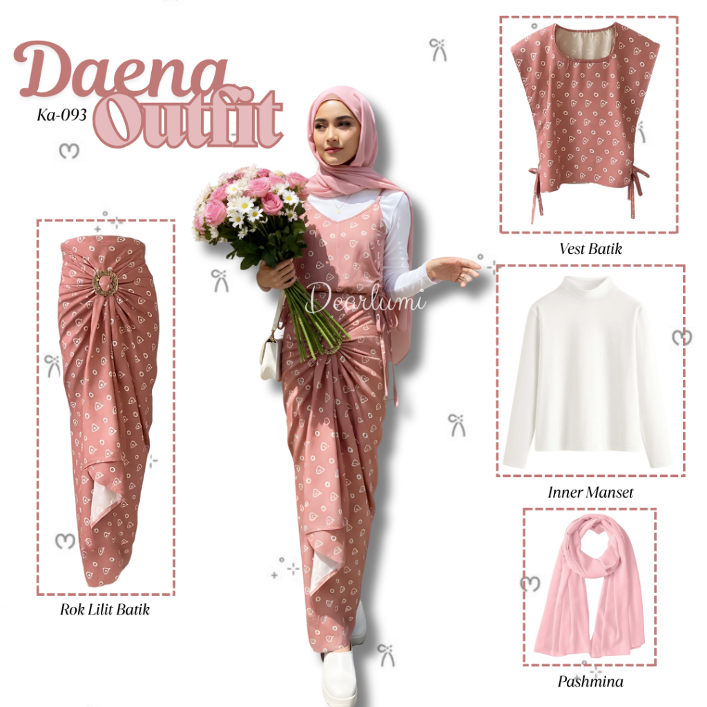Dearlumi - Daena Outfit 4in1 Outfit Kondangan Elegan Simple Kekinian Wanita Remaja ( Inner Manset + 