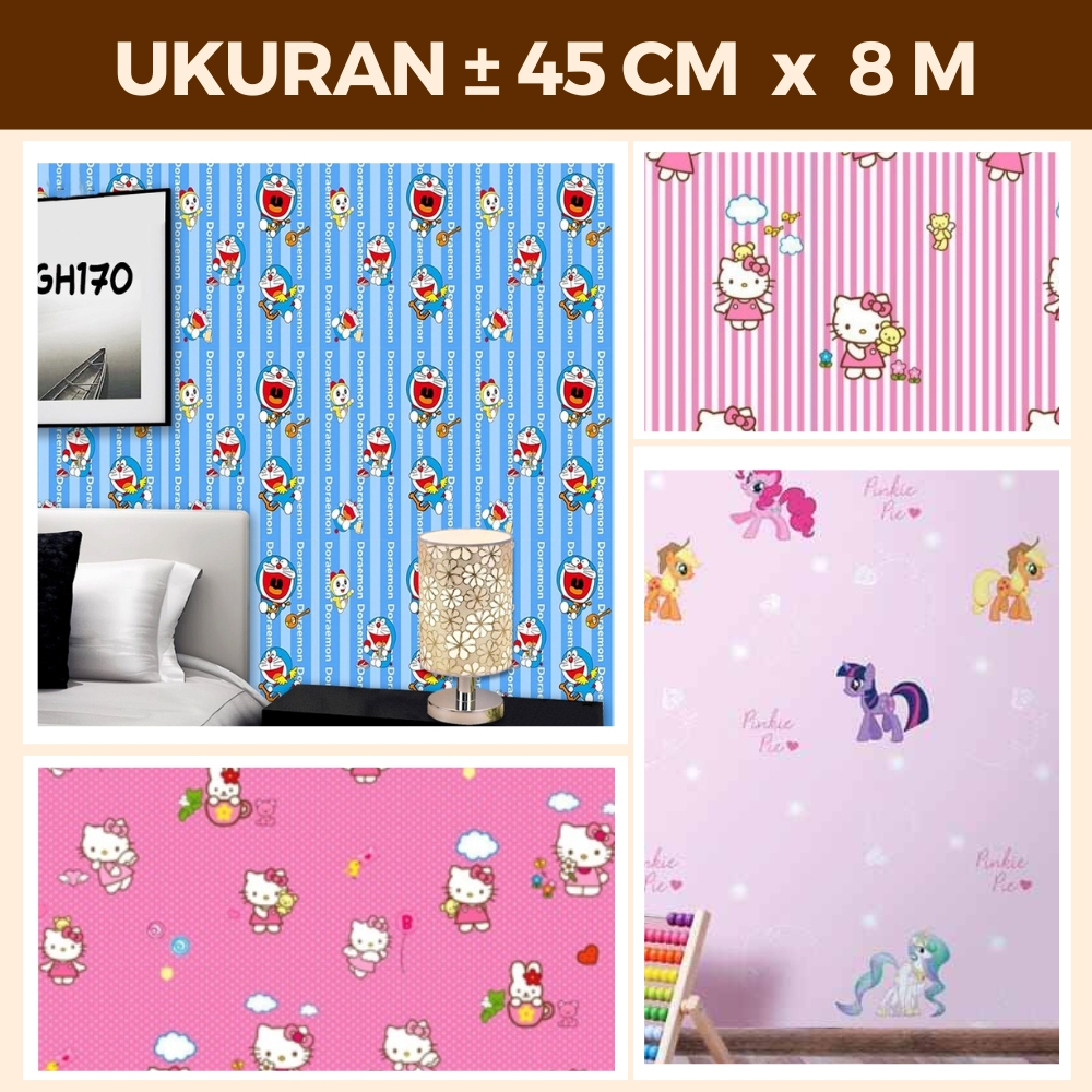 Wallpaper Dinding Kamar Doraemon Stiker Dinding Anak Hello Kitty Walpaper Dinding Doraemon 10 Meter