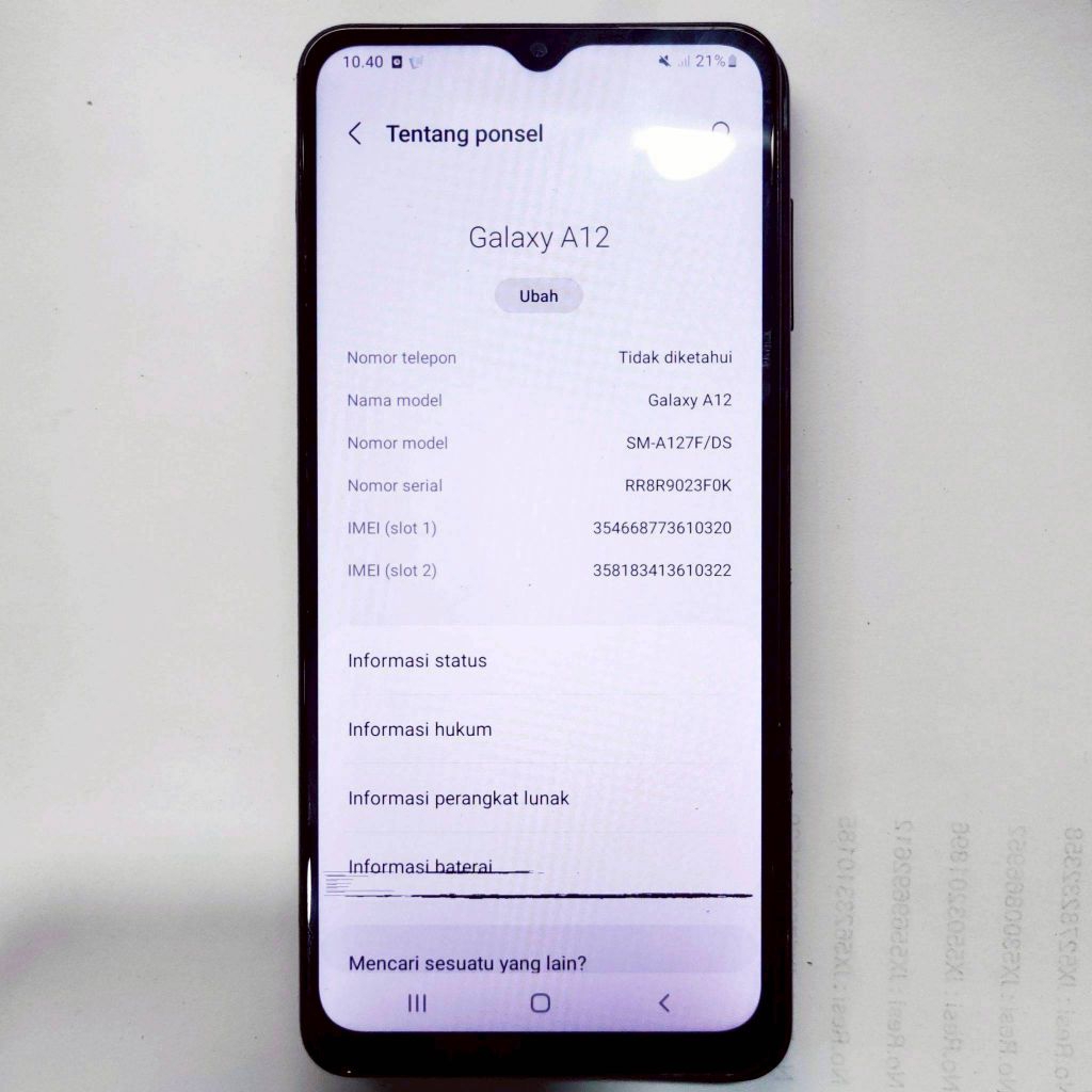 Lcd + Touchscreen Samsung A12 Original Copotan Minus Ada Garis Hitam Bagian Bawah LCD-570