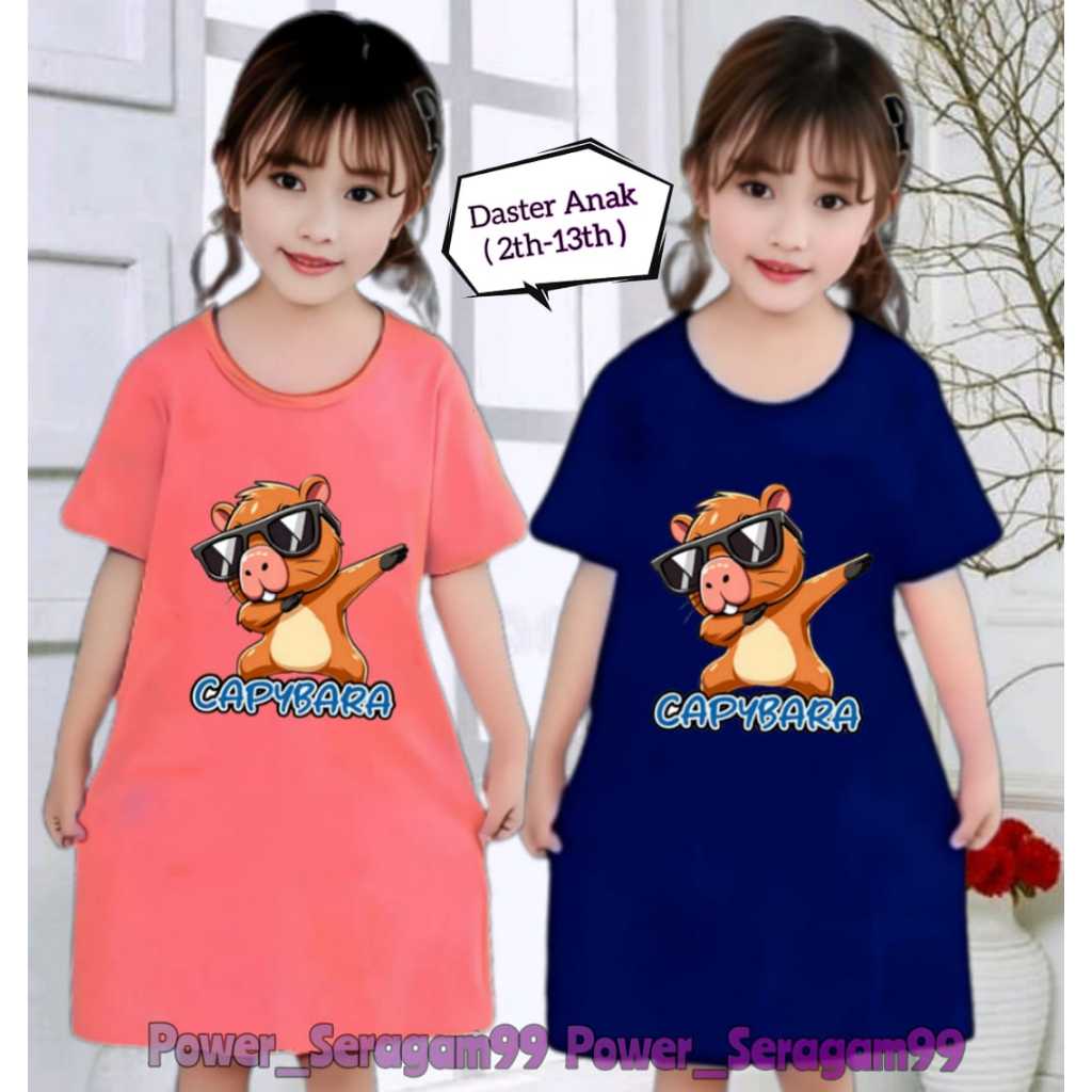 Dress Anak Perempuan Daster CapyBara Anak Perempuan Dress Tunik Motif Anak Usia 2-13 Tahun / Baju Da